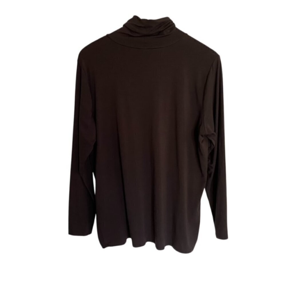 Eileen Fisher Brown Turtleneck Top XLarge - Picture 3 of 4